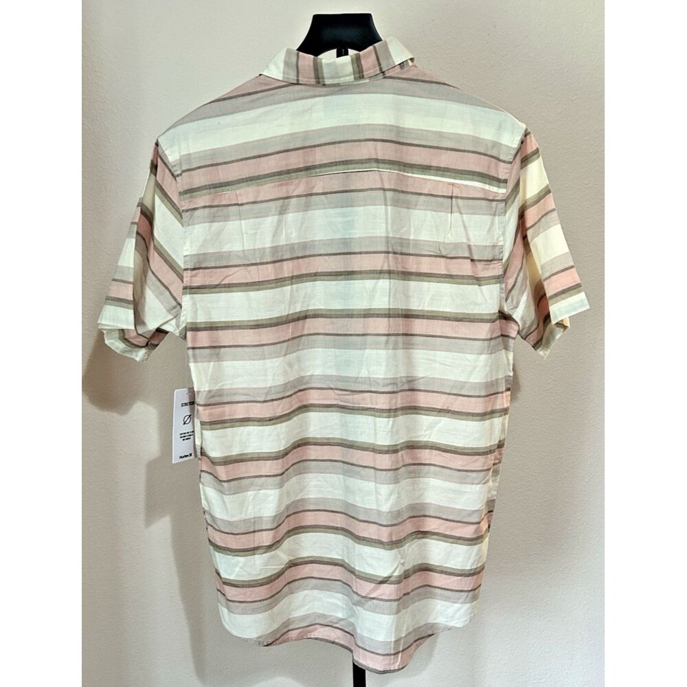 Hurley One & Only Lido Stripe Short Sleeve Button-Up Shirt Men’s M NWT Coastal - Picture 4 of 10